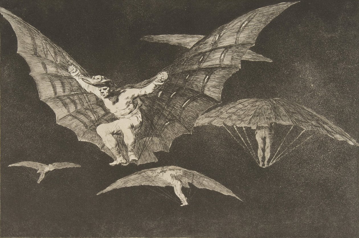 Tavola 13 dai Disparates: Un Modo di Volare da Francisco de Goya