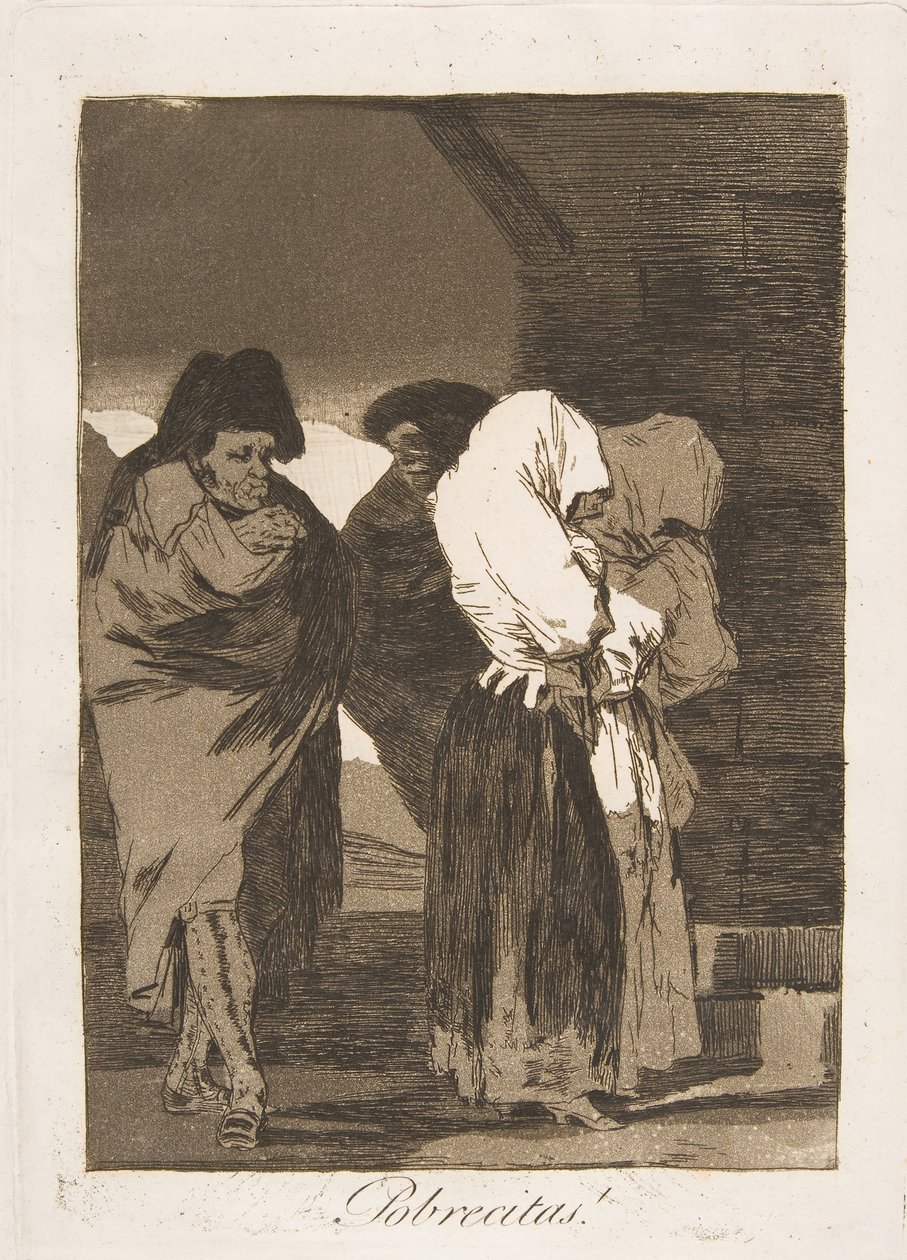 Piastra 22 da Los Caprichos: Poverette! da Francisco de Goya