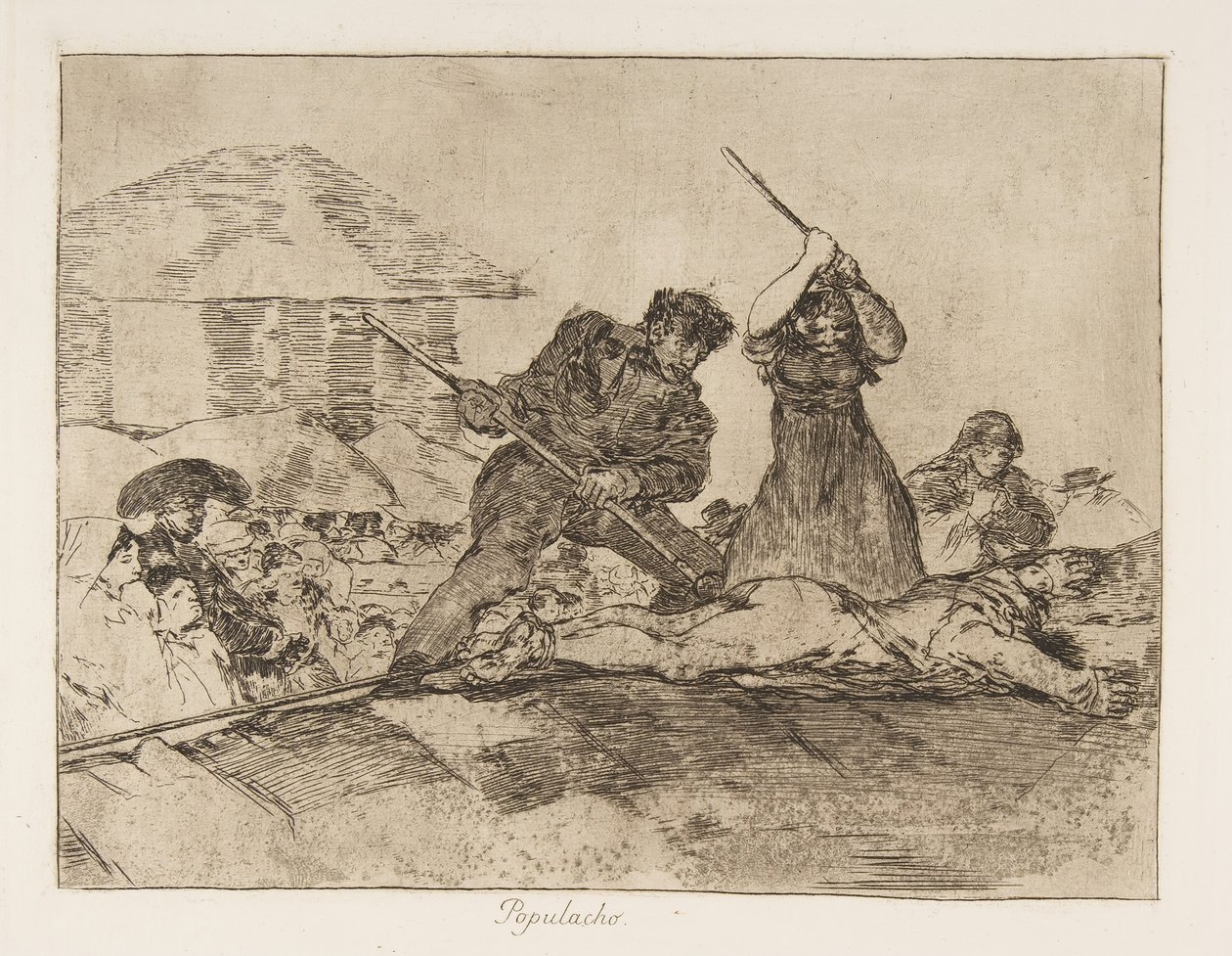 Tavola 28 da I disastri della guerra Los Desastres de la Guerra: Rabbl..., 1810 pubblicato 1863 da Francisco de Goya