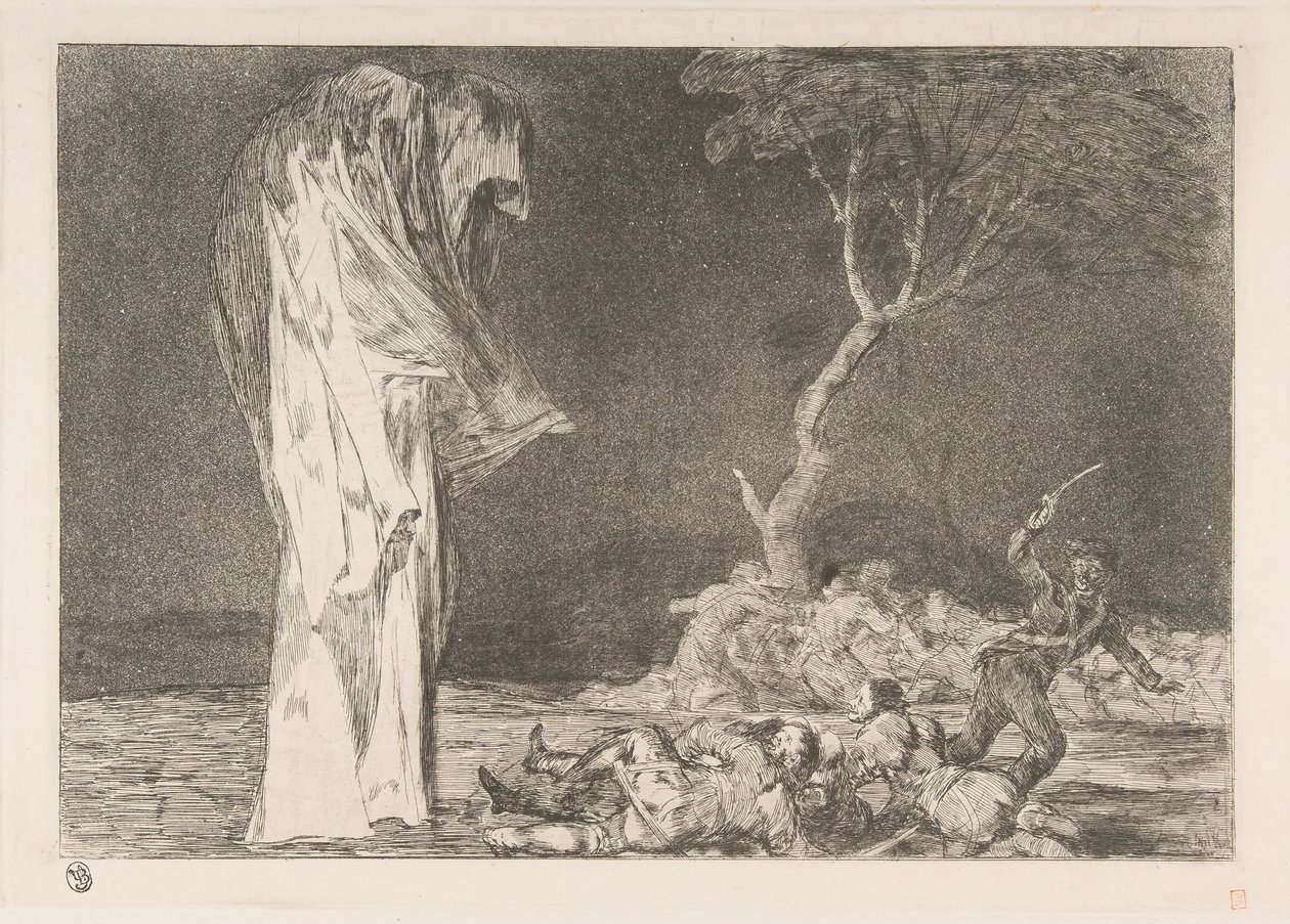 Tavola 2 dai Disparates: La follia della paura, ca. 1816-23 pubblicato ca. 1848 da Francisco de Goya