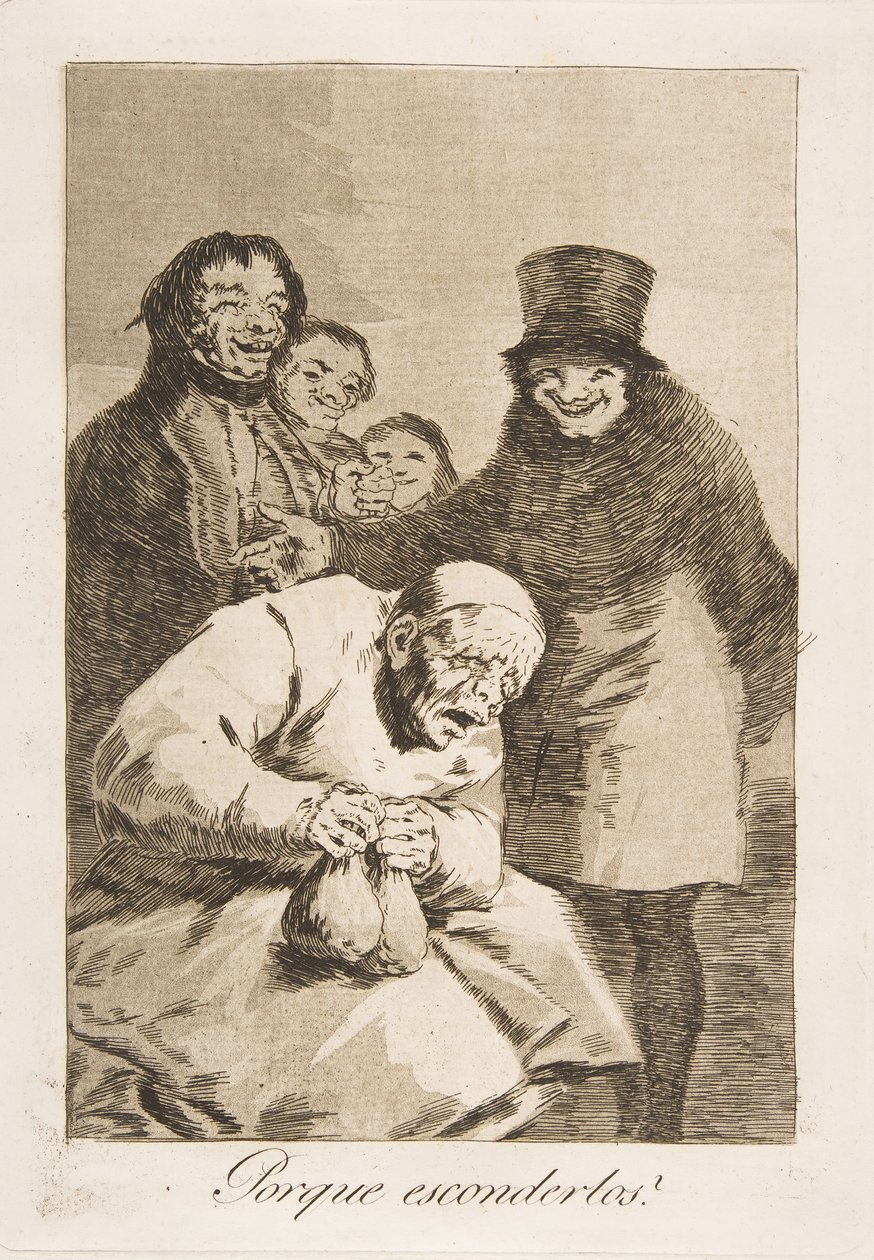Tavola 30 da Los Caprichos: Perché nasconderli Porque esconderlos, 1799 da Francisco de Goya
