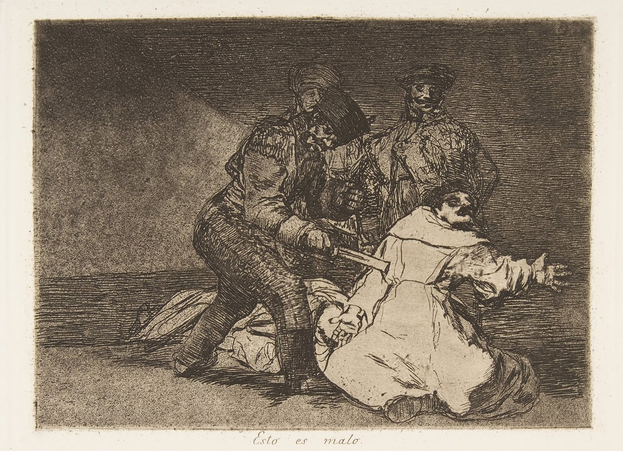 Gravure Originale Francisco De Goya - Assiette 68 Los Desastres De La Guerra 1937