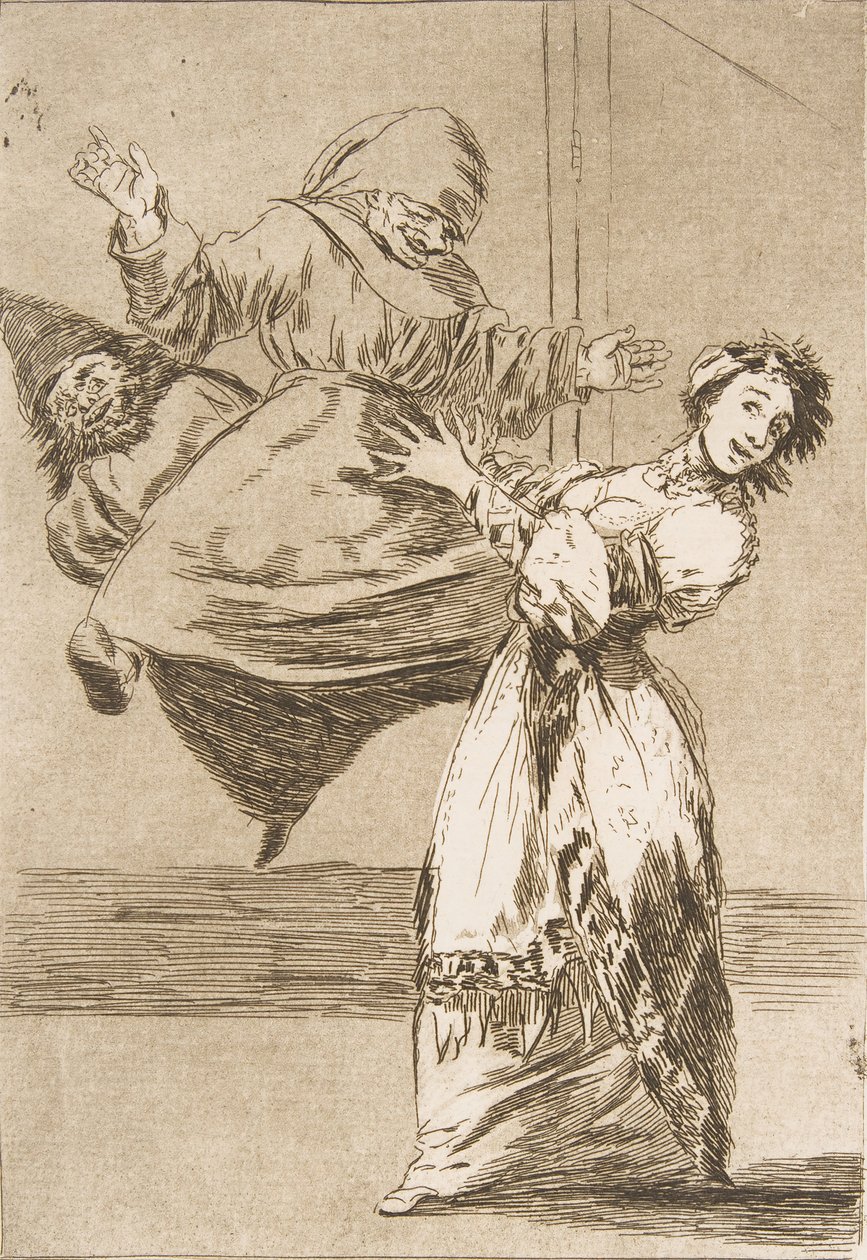 Tavola 74 da Los Caprichos: Non gridare, stupida da Francisco de Goya