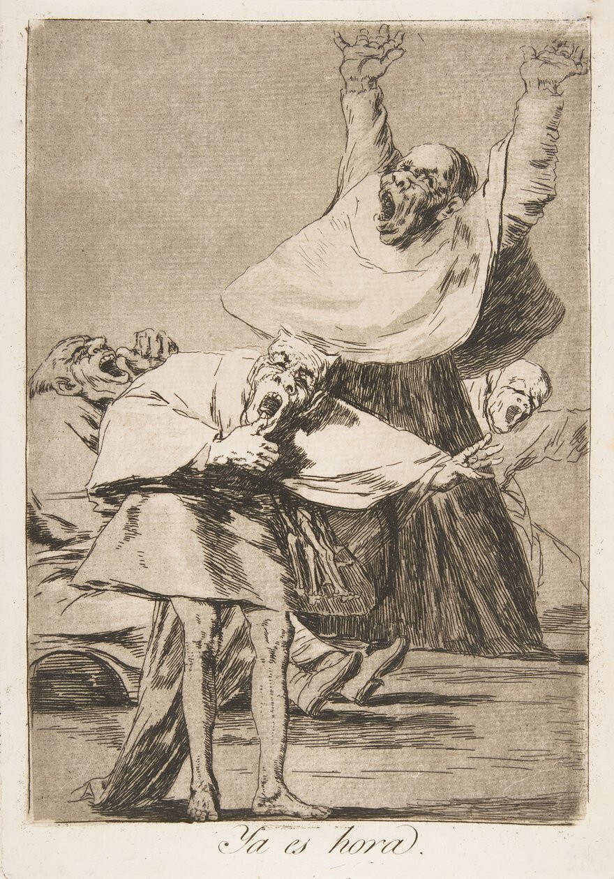 Tavola 80 da Los Caprichos: È ora Ya es hora da Francisco de Goya