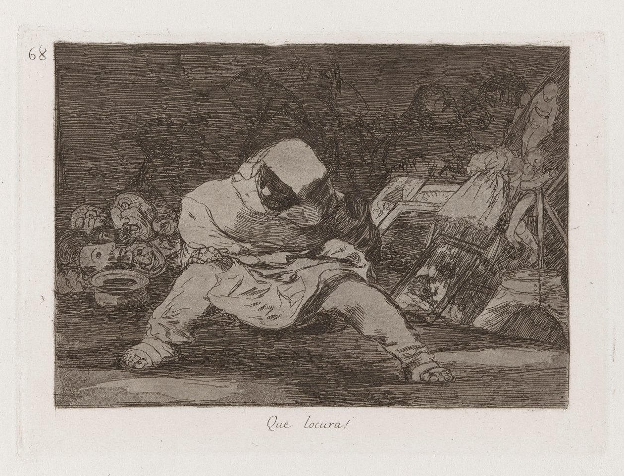 Que locura! (Che follia!), tav. 68 da Los desastres de la guerra da Francisco de Goya
