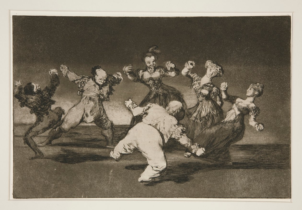 Se Marina balla, deve accettare le conseguenze, tav. 12 dalla serie Los proverbios da Francisco de Goya