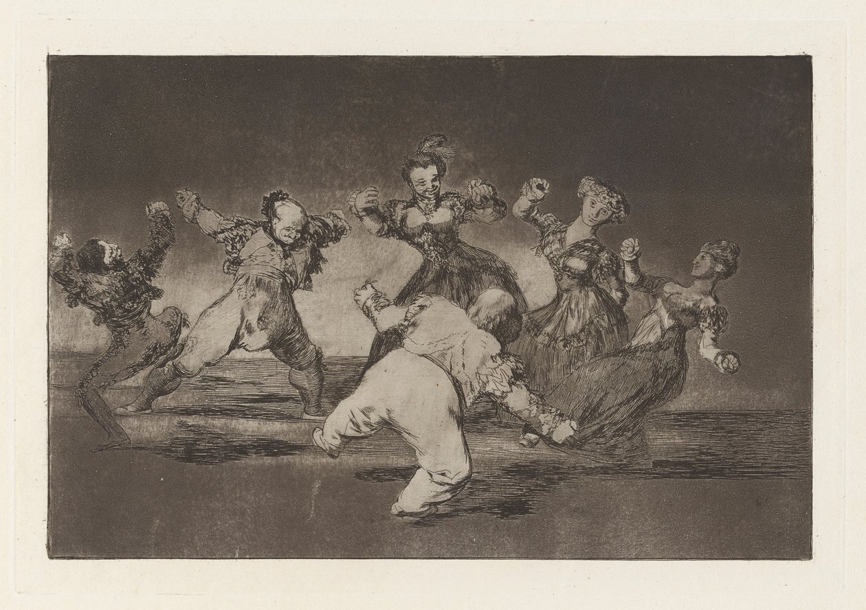 Si Marina balla, deve accettarne le conseguenze, dalla serie Los disparates (Los proverbios) da Francisco de Goya
