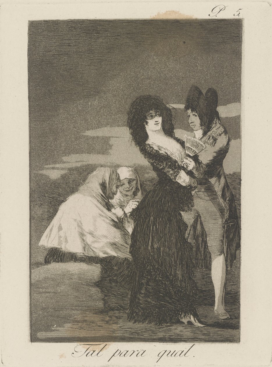 Tal para qual. (Due di un tipo), tav. 5 dalla serie Los caprichos da Francisco de Goya