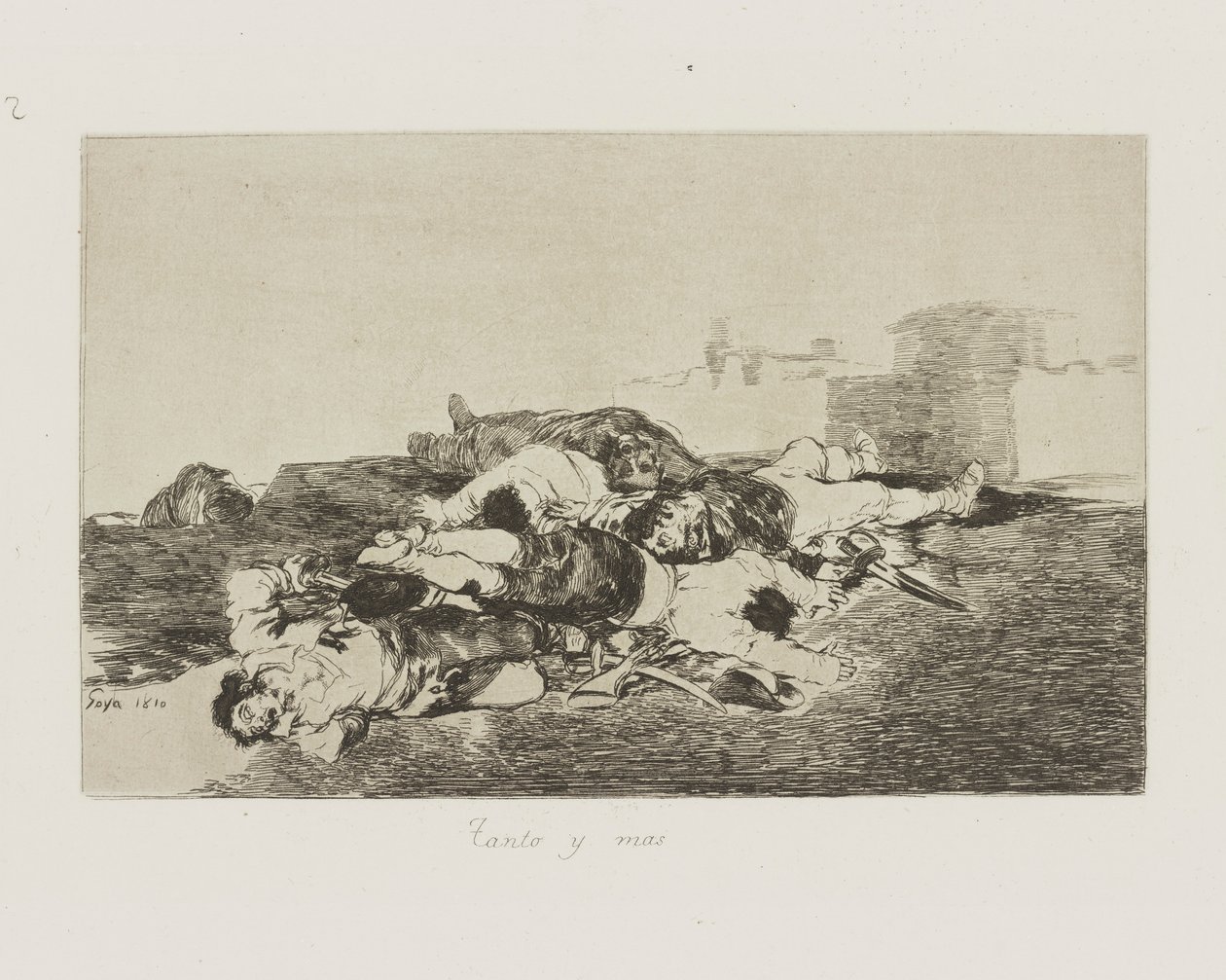Tanto y más. (Ancora peggio.), pl. 22 dalla serie Los desastres de la guerra (I disastri della guerra) da Francisco de Goya