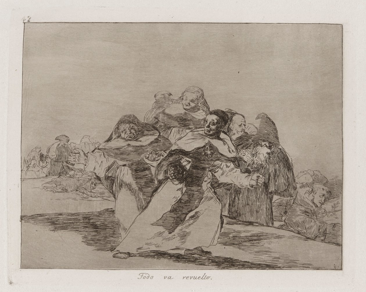 Todo va revuelto (Tutto è sottosopra), Tavola 42 da Los desastres de la guerra (I disastri della guerra) da Francisco de Goya