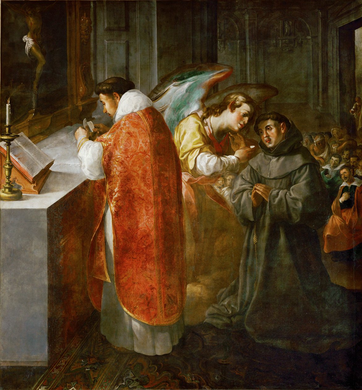 San Bonaventura riceve la comunione da un angelo ... da Francisco Herrera