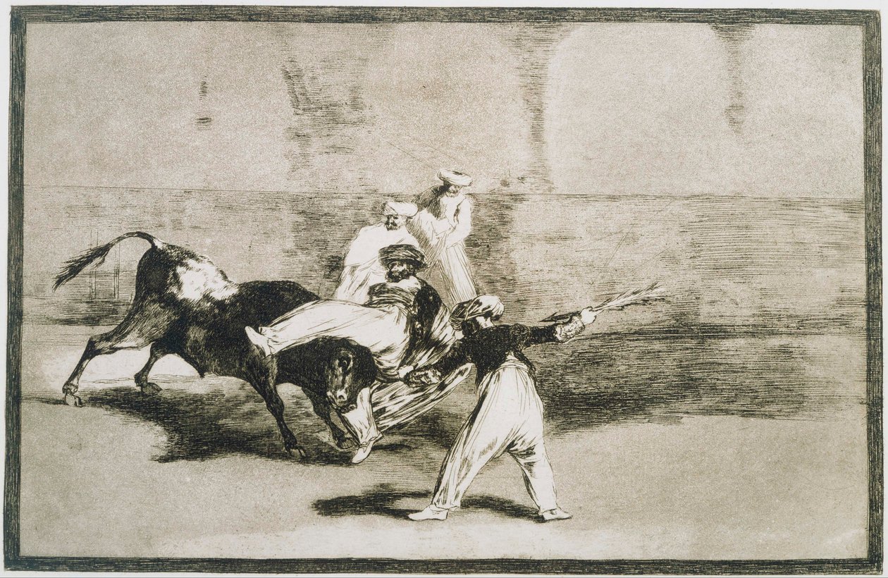 Un Moro Catturato dal Toro... da La Tauromachia da Francisco de Goya