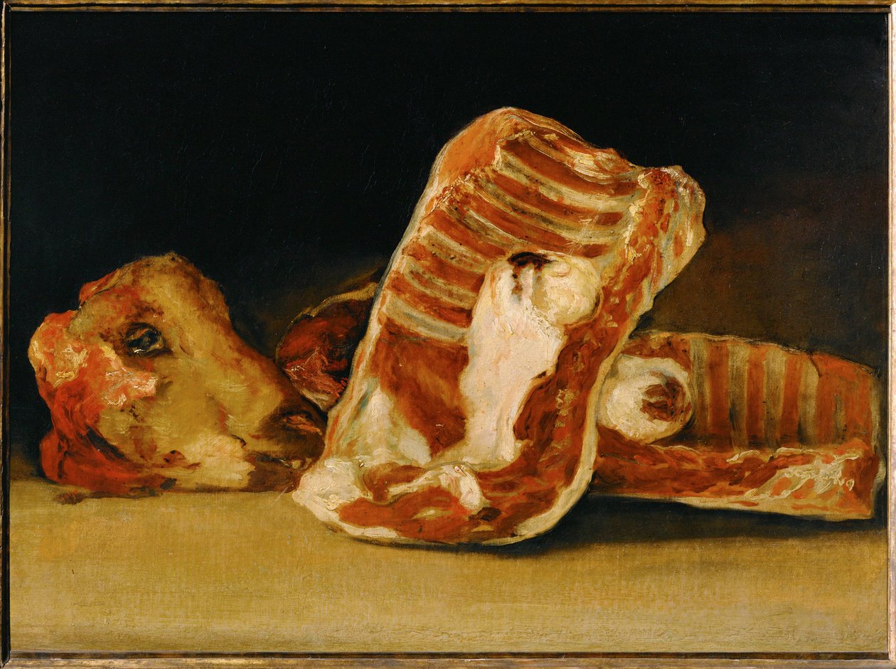 Nature Morte a la tete de mouton - Natura morta con testa di pecora ... da Francisco Jose de (circle of) Goya y Lucientes