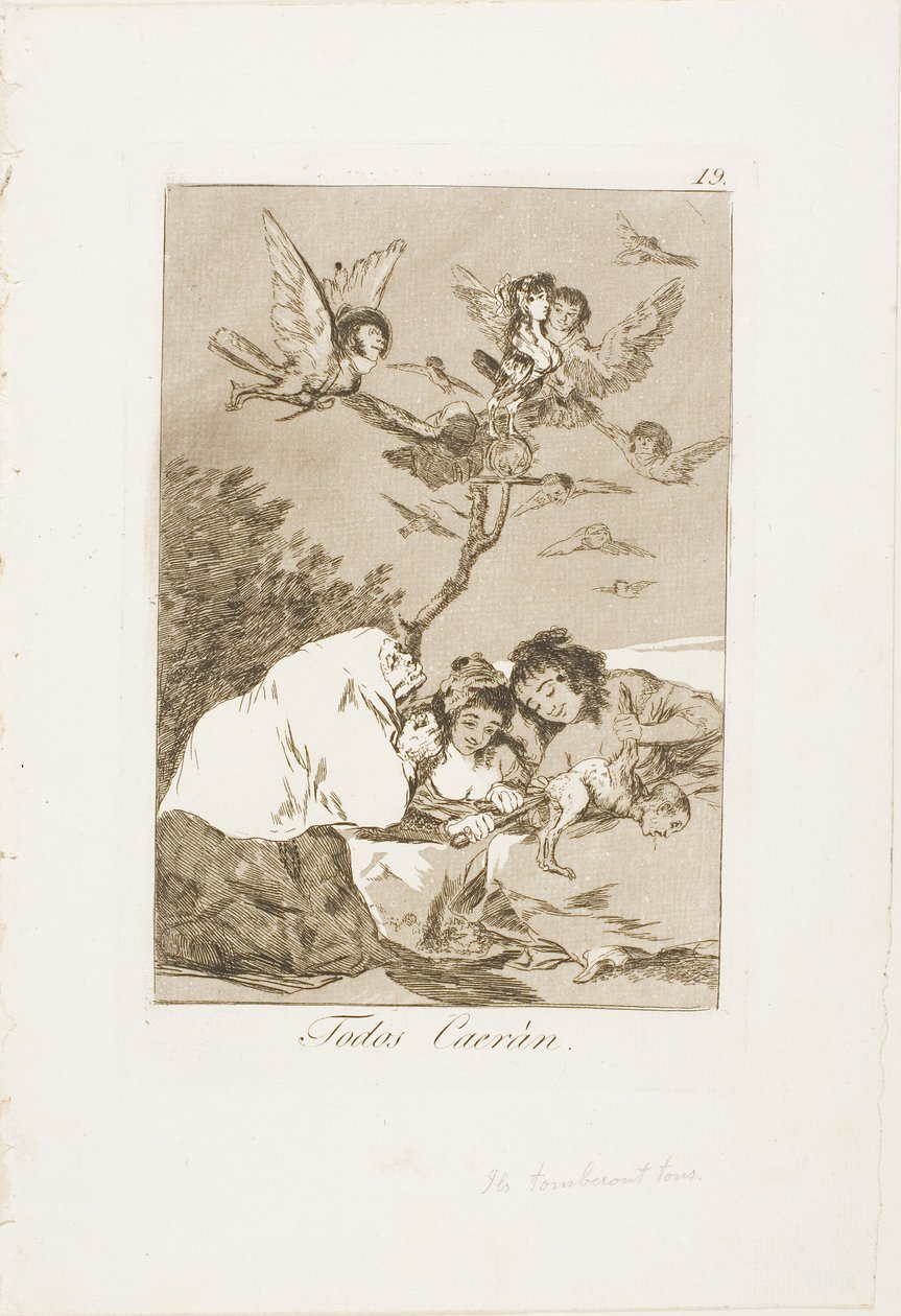 Tutti cadranno, tavola 19 da Los Caprichos da Francisco Jose de Goya y Lucientes
