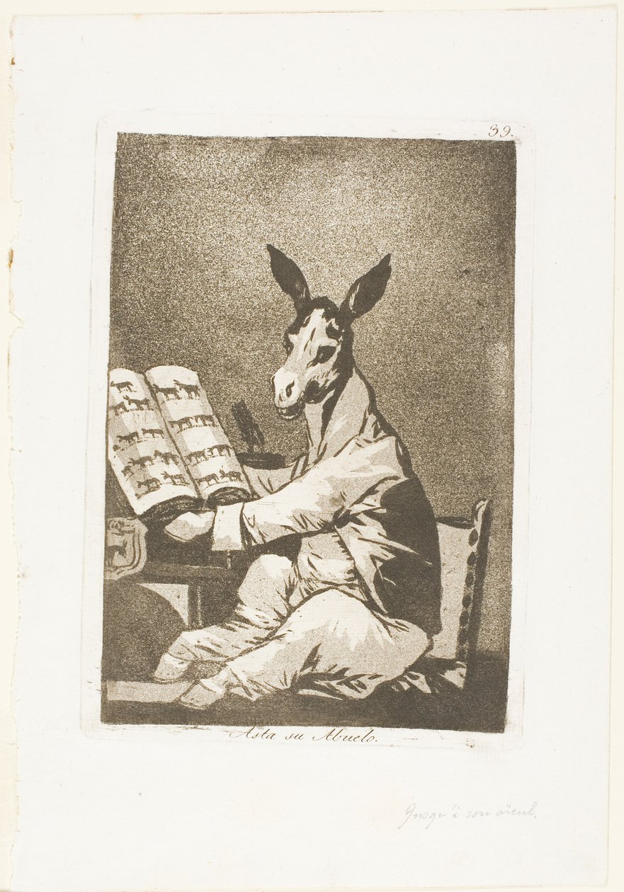E così era suo nonno, tavola 39 da Los Caprichos da Francisco Jose de Goya y Lucientes
