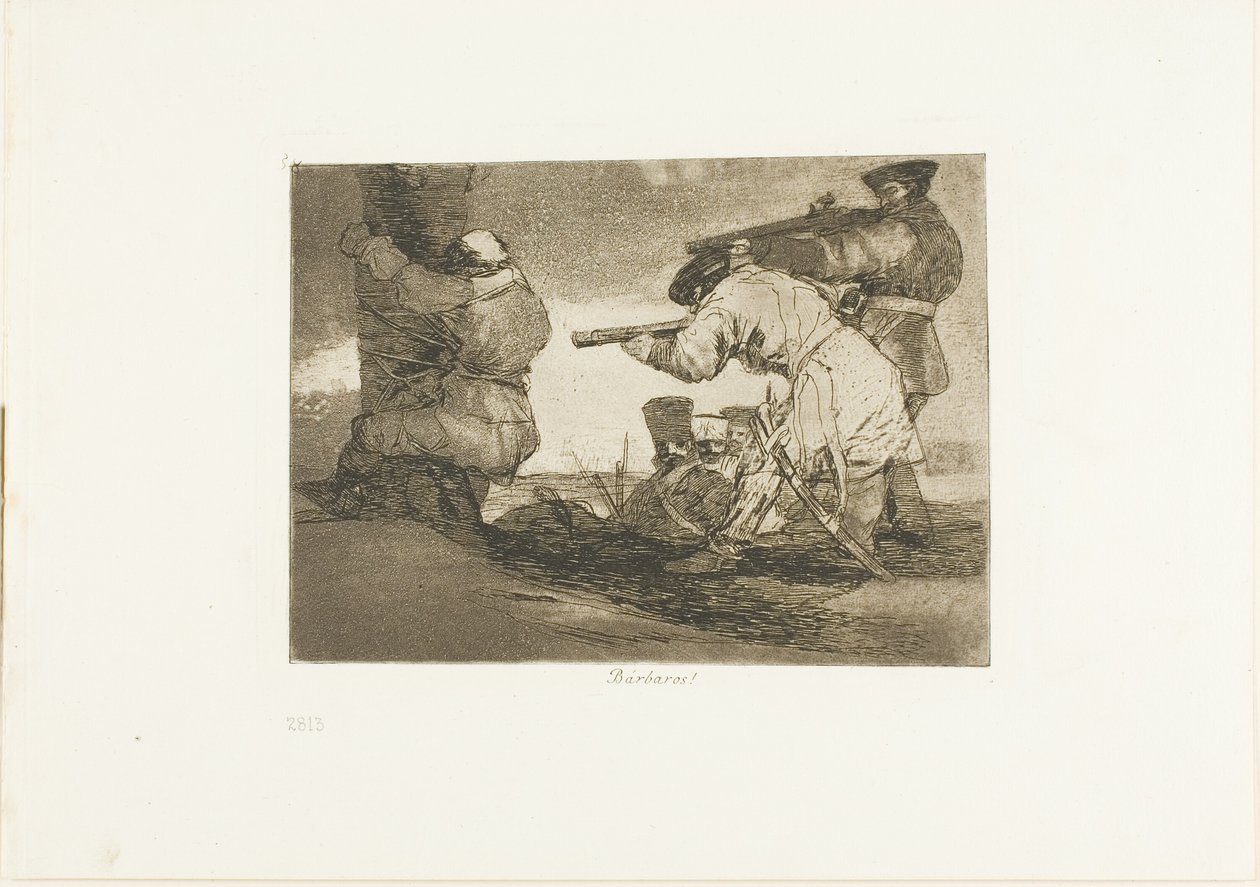 Barbari!, tavola 38 da I disastri della guerra da Francisco Jose de Goya y Lucientes