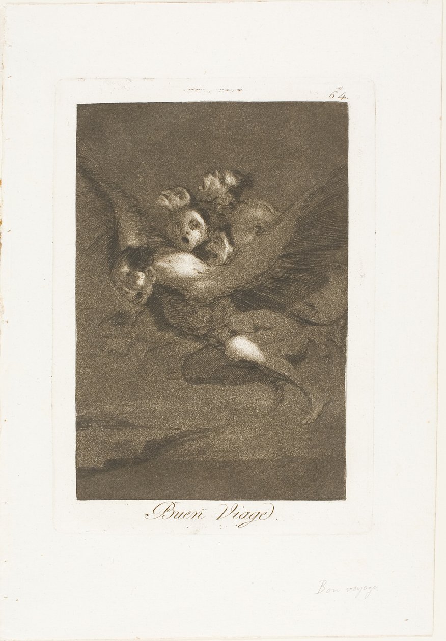 Buon viaggio, tavola 64 da Los Caprichos da Francisco Jose de Goya y Lucientes