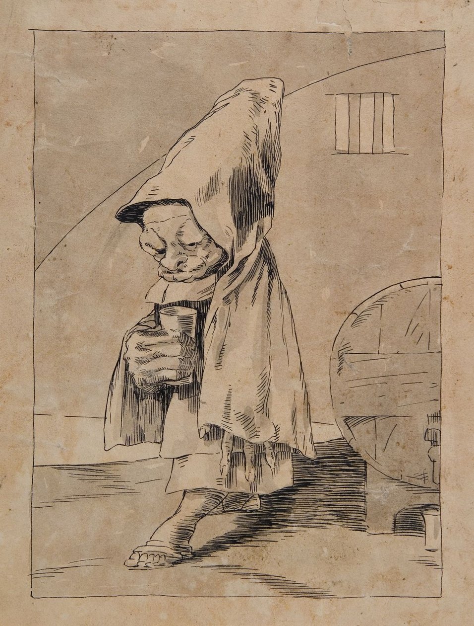 Caricatura di un monaco da Francisco Jose de Goya y Lucientes