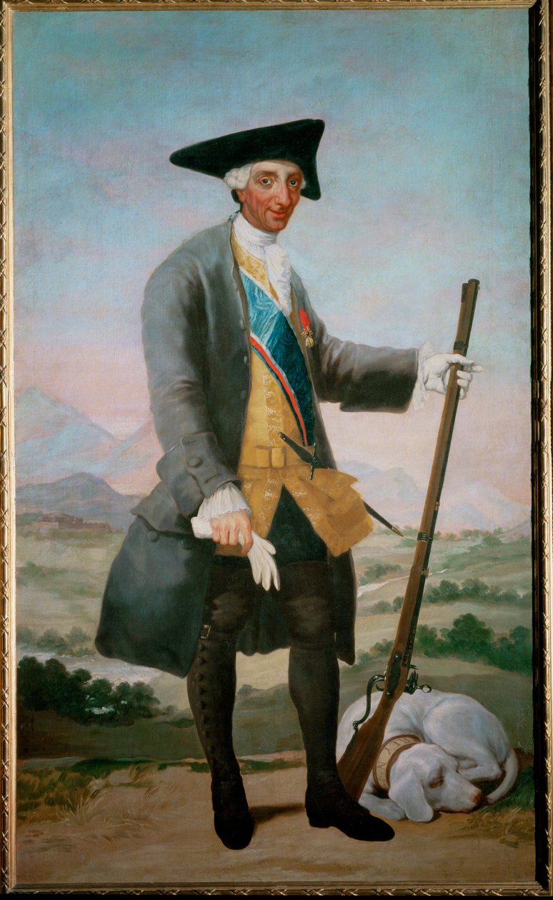 Carlos III in costume da caccia (dipinto su tela) da Francisco Jose de Goya y Lucientes