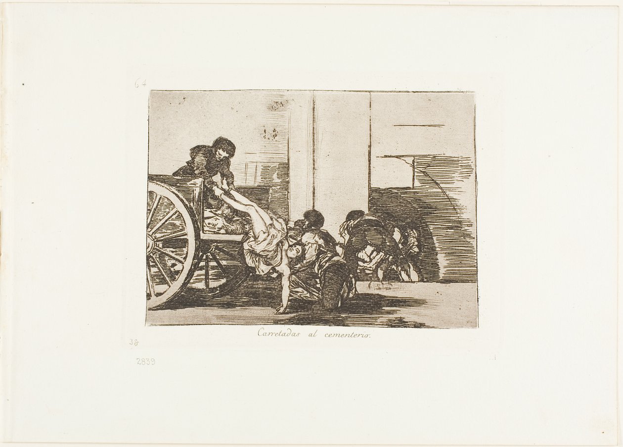 Carichi al cimitero, tavola 64 da I disastri della guerra da Francisco Jose de Goya y Lucientes