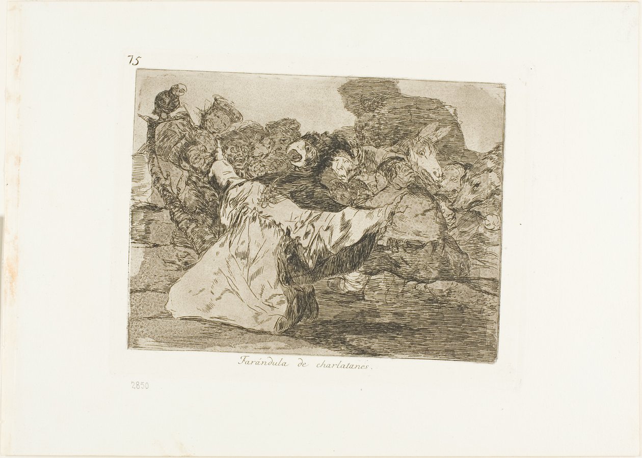 Lo spettacolo del ciarlatano, tavola 75 da I disastri della guerra da Francisco Jose de Goya y Lucientes