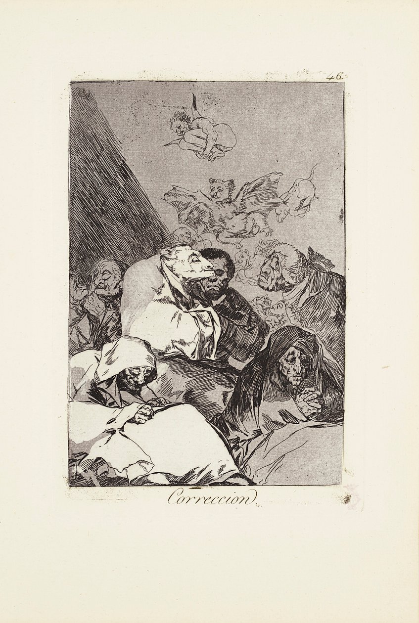 Correzione (Correccion) Tavola 46 da: Los Caprichos da Francisco Jose de Goya y Lucientes