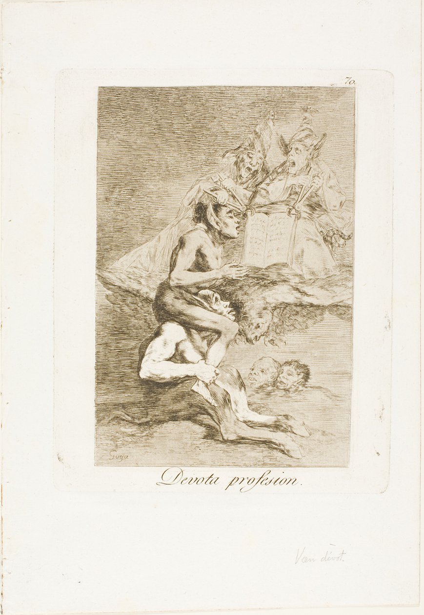 Professione devota, tavola 70 da Los Caprichos da Francisco Jose de Goya y Lucientes