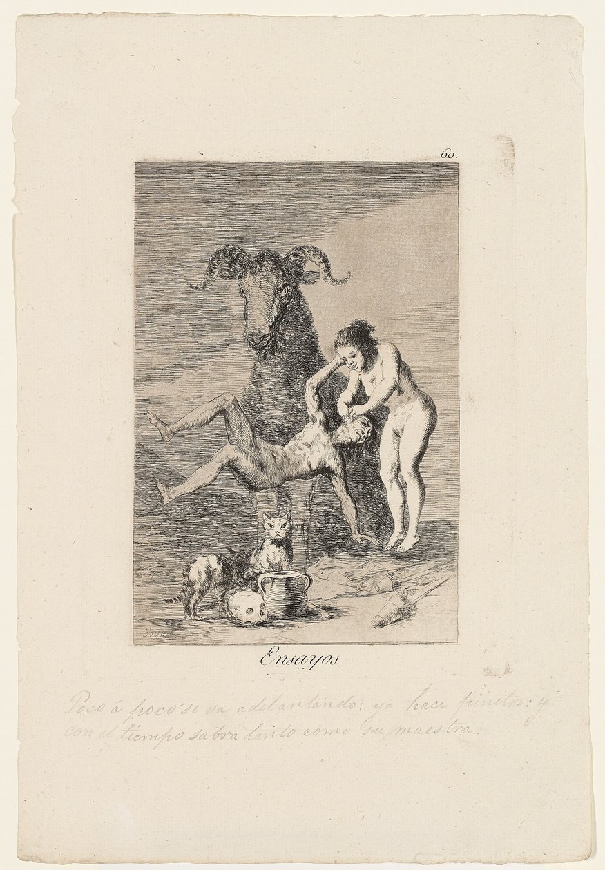 Ensayos, tavola da "Los Caprichos", 1799 da Francisco de Goya