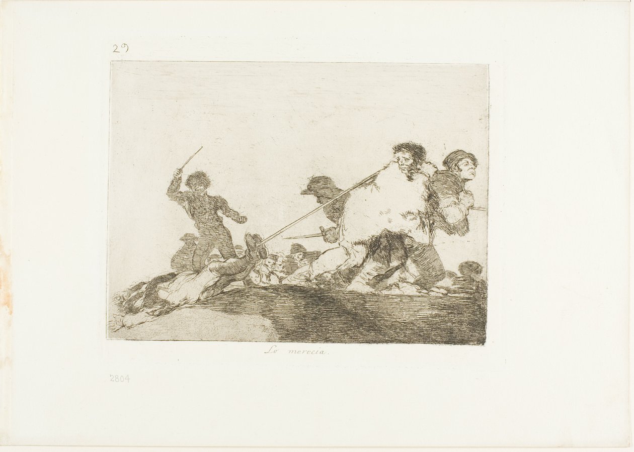 Se lo meritava, tavola 29 da I disastri della guerra da Francisco Jose de Goya y Lucientes