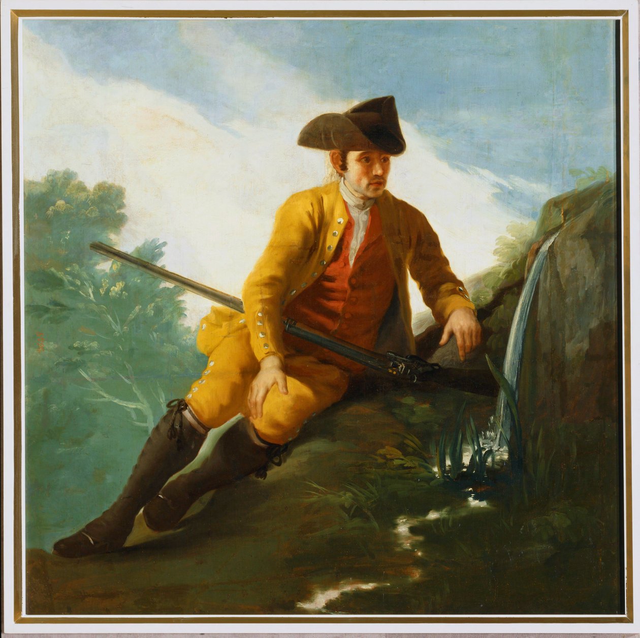 Cacciatore seduto presso una fontana ... (dipinto su tela) da Francisco Jose de Goya y Lucientes