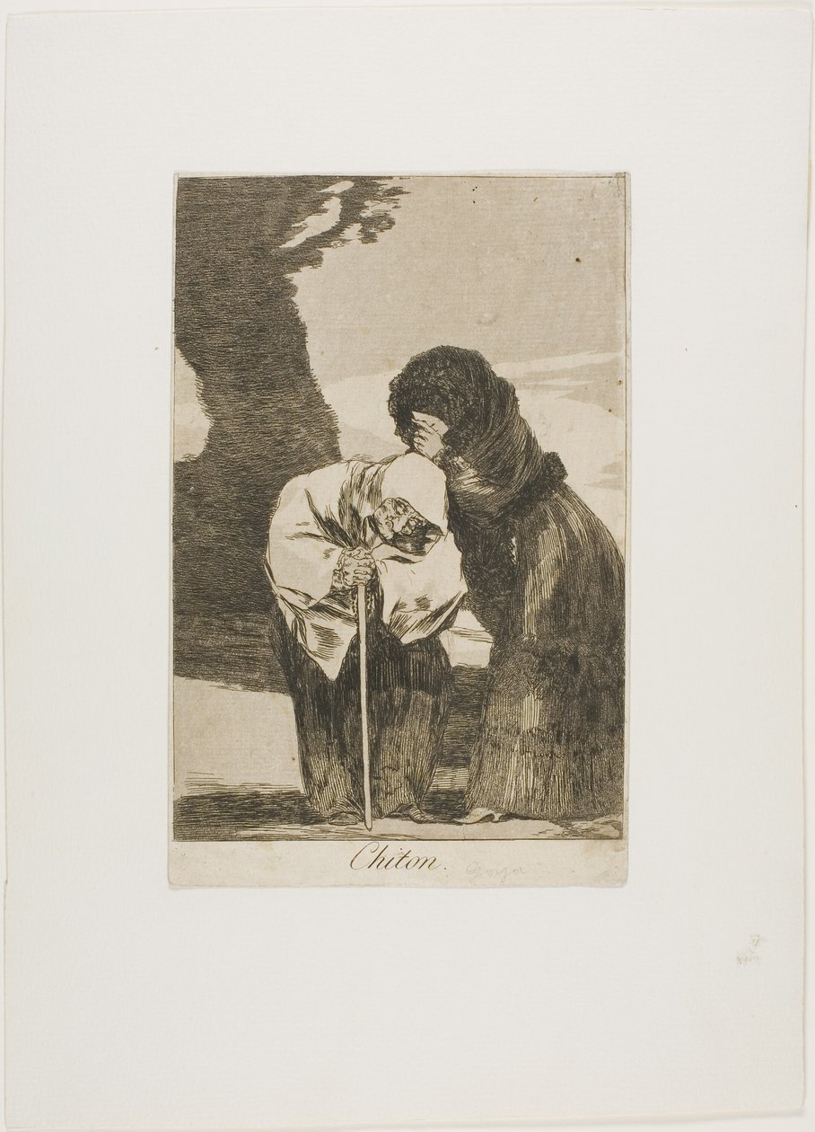 Silenzio, tavola 28 da Los Caprichos da Francisco Jose de Goya y Lucientes