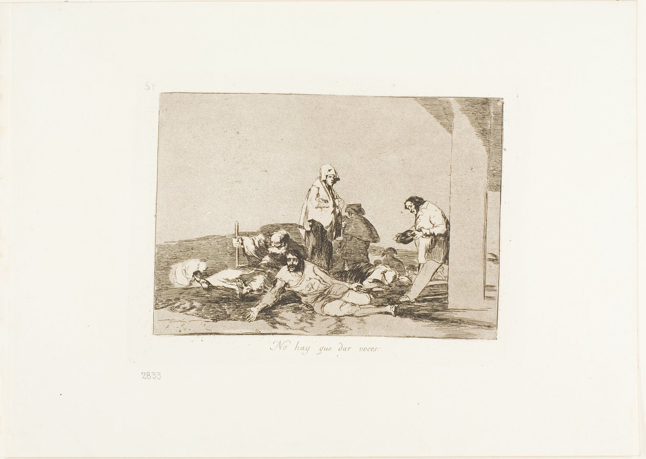 Non serve a nulla gridare, piatto 58 da I disastri della guerra da Francisco Jose de Goya y Lucientes