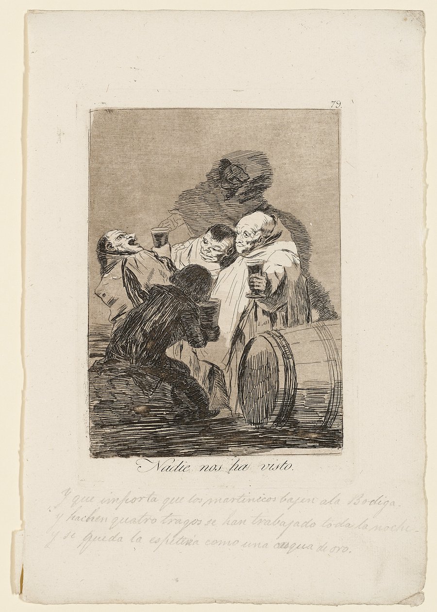 Nadie Nos Ha Visto, tavola da "Los Caprichos", 1799 da Francisco de Goya