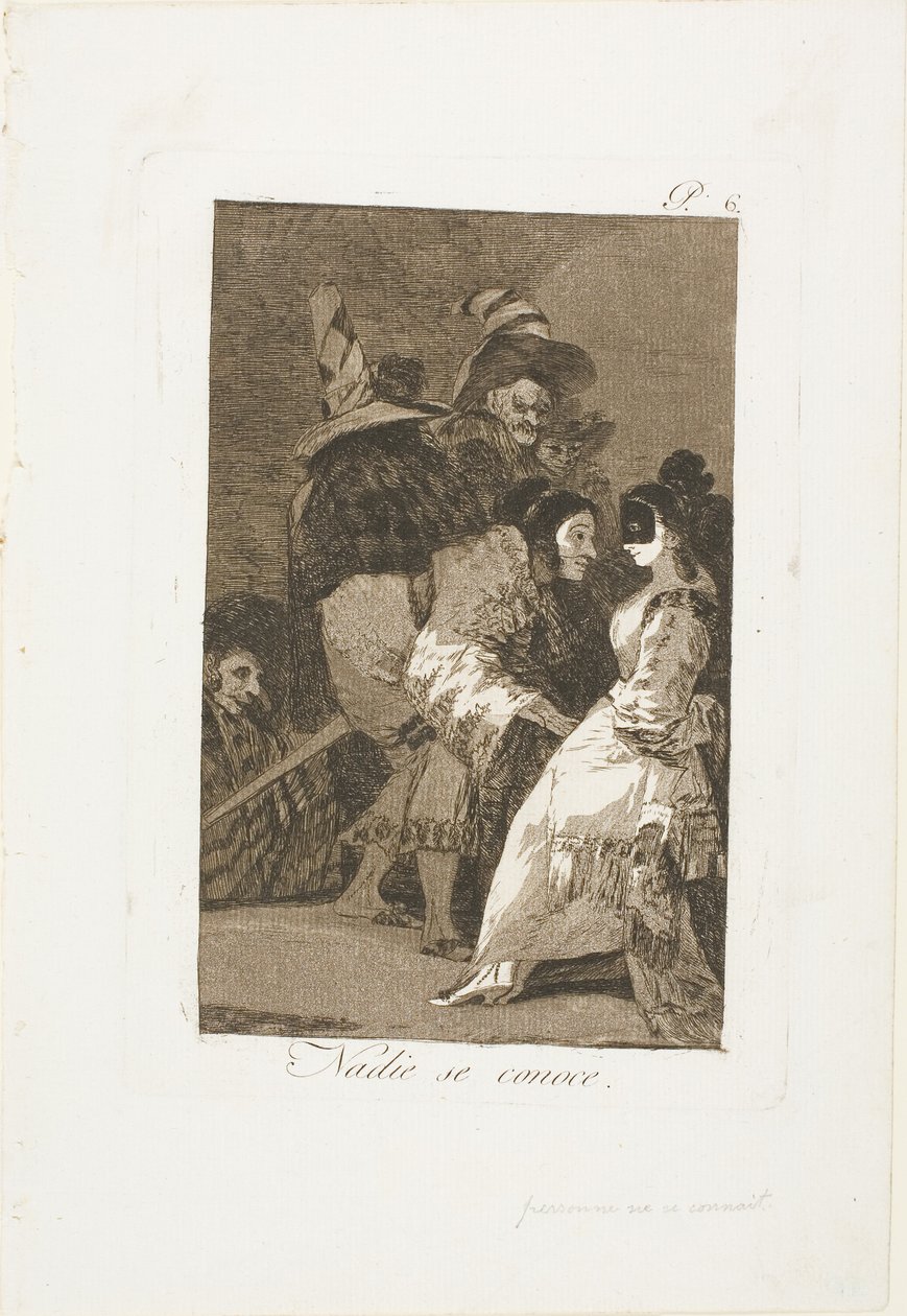 Nessuno conosce se stesso, tavola sei da Los Caprichos da Francisco Jose de Goya y Lucientes