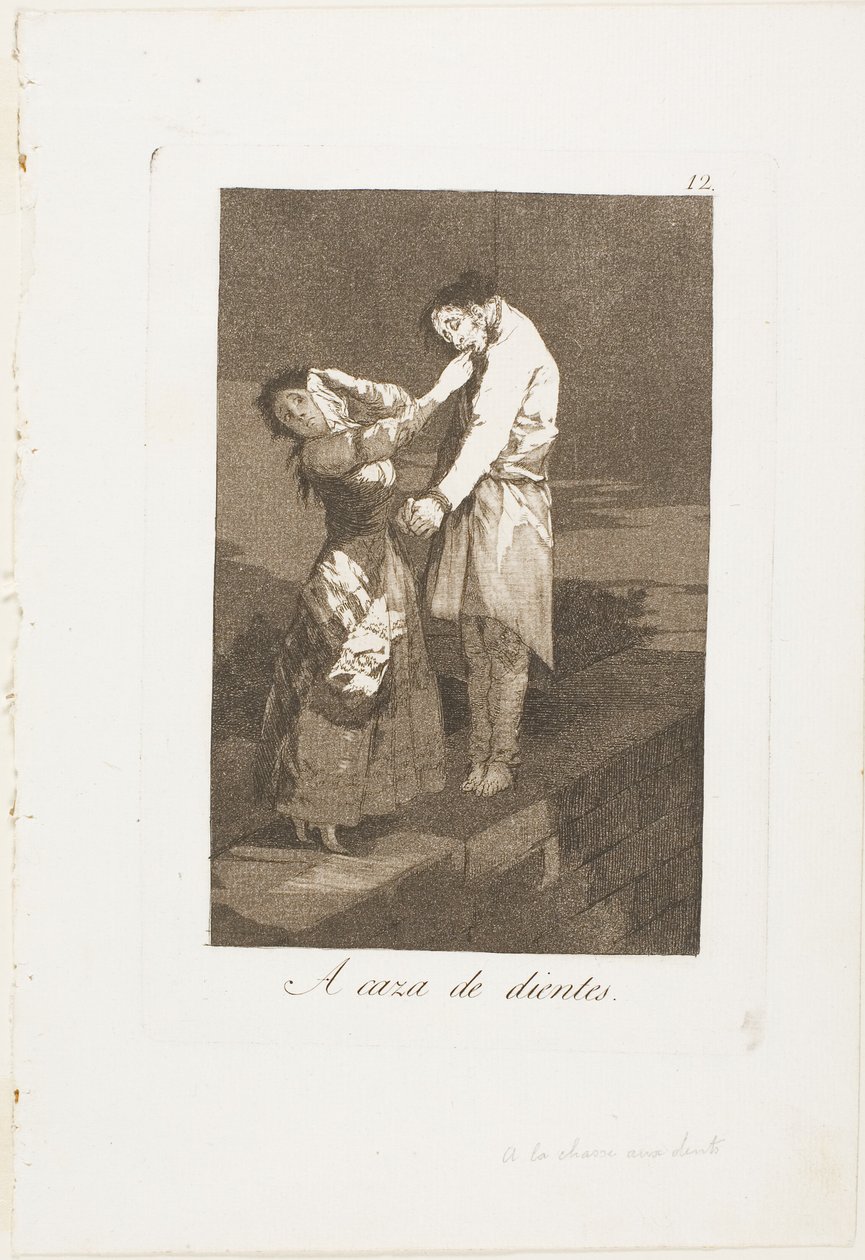 A caccia di denti, tavola dodici da Los Caprichos da Francisco Jose de Goya y Lucientes