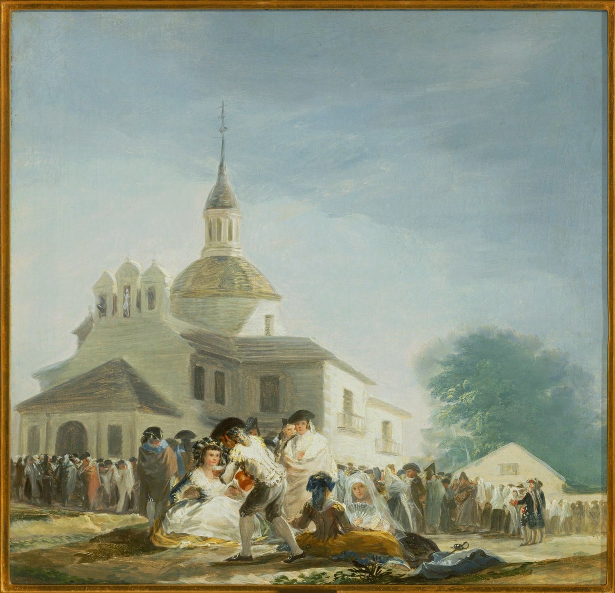 Pellegrini davanti alla cappella di Sant