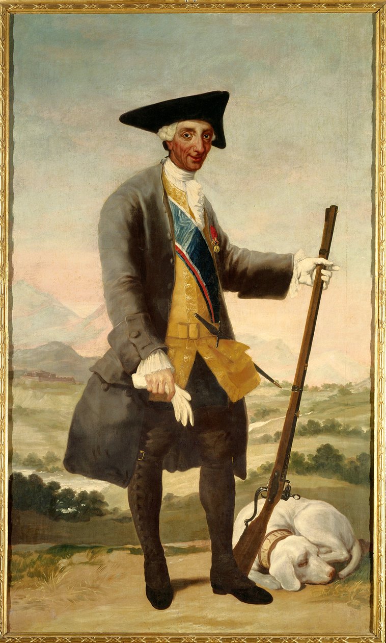 Ritratto a figura intera di Carlo III (1716-1788) come cacciatore da Francisco de Goya