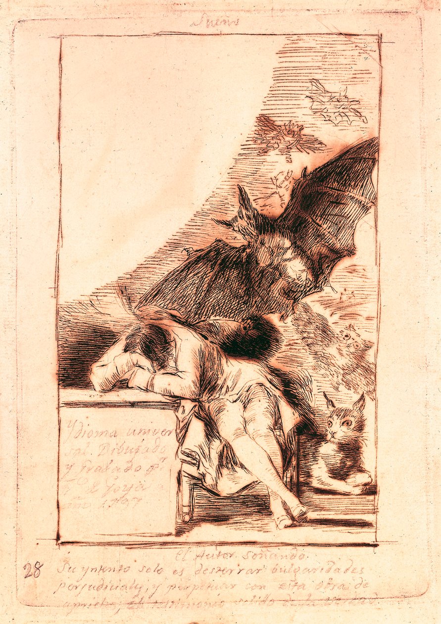 Disegno preparatorio per il numero 43 della serie "Les caprices" da Francisco de Goya