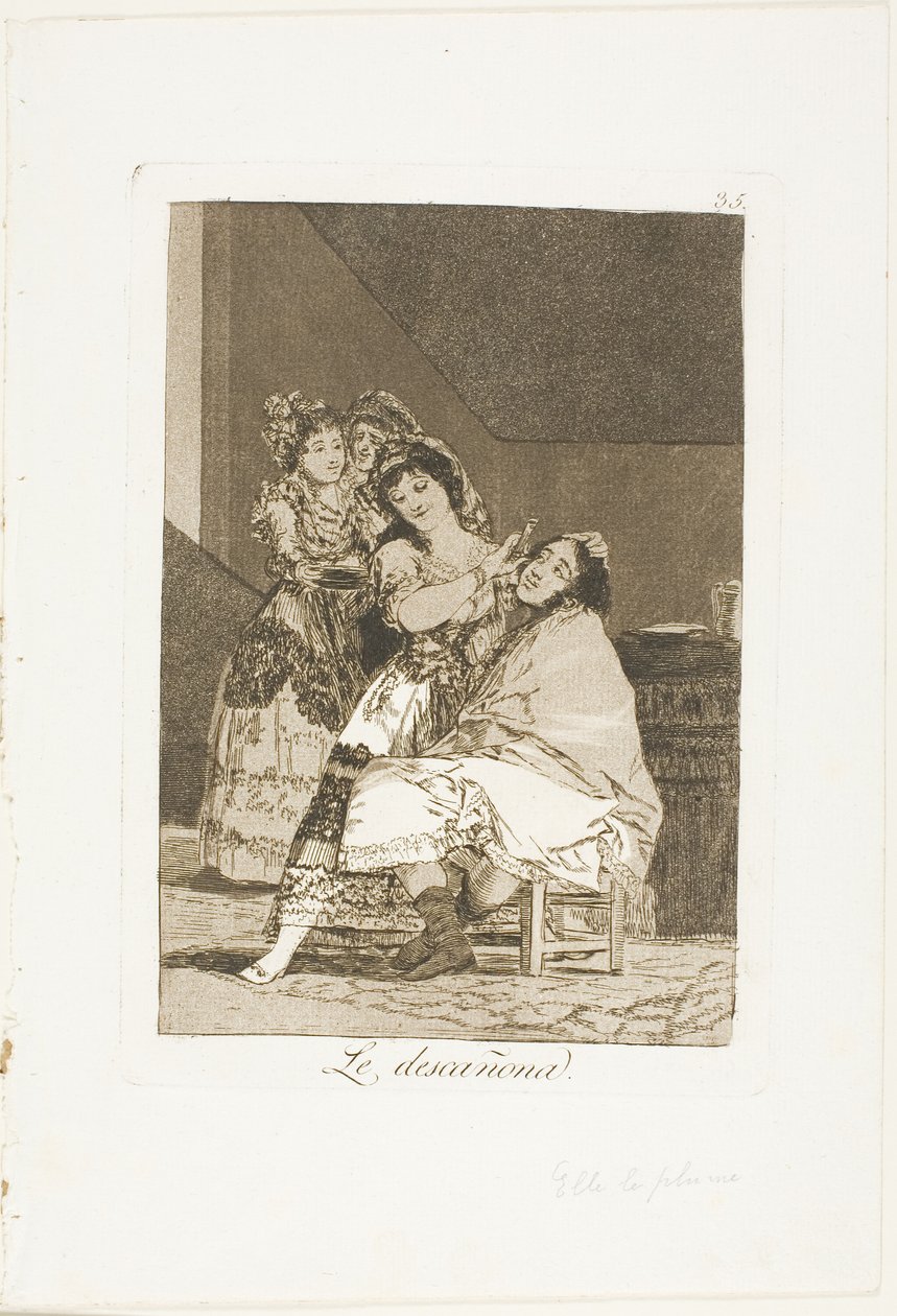 Lei lo spoglia, tavola 35 da Los Caprichos da Francisco Jose de Goya y Lucientes