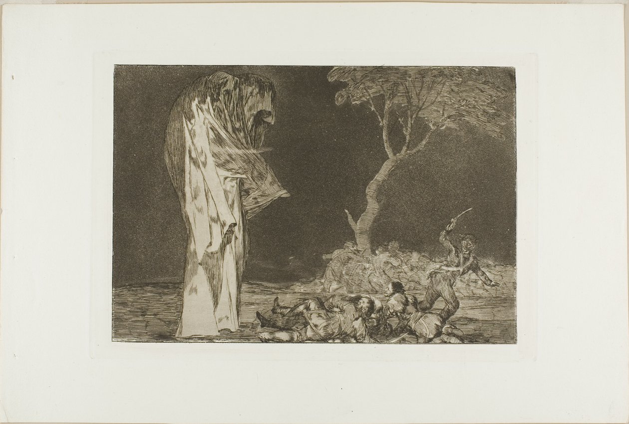Soldati spaventati da un fantasma, da Disparates, pubblicato come tavola 2 in Los Proverbios da Francisco Jose de Goya y Lucientes