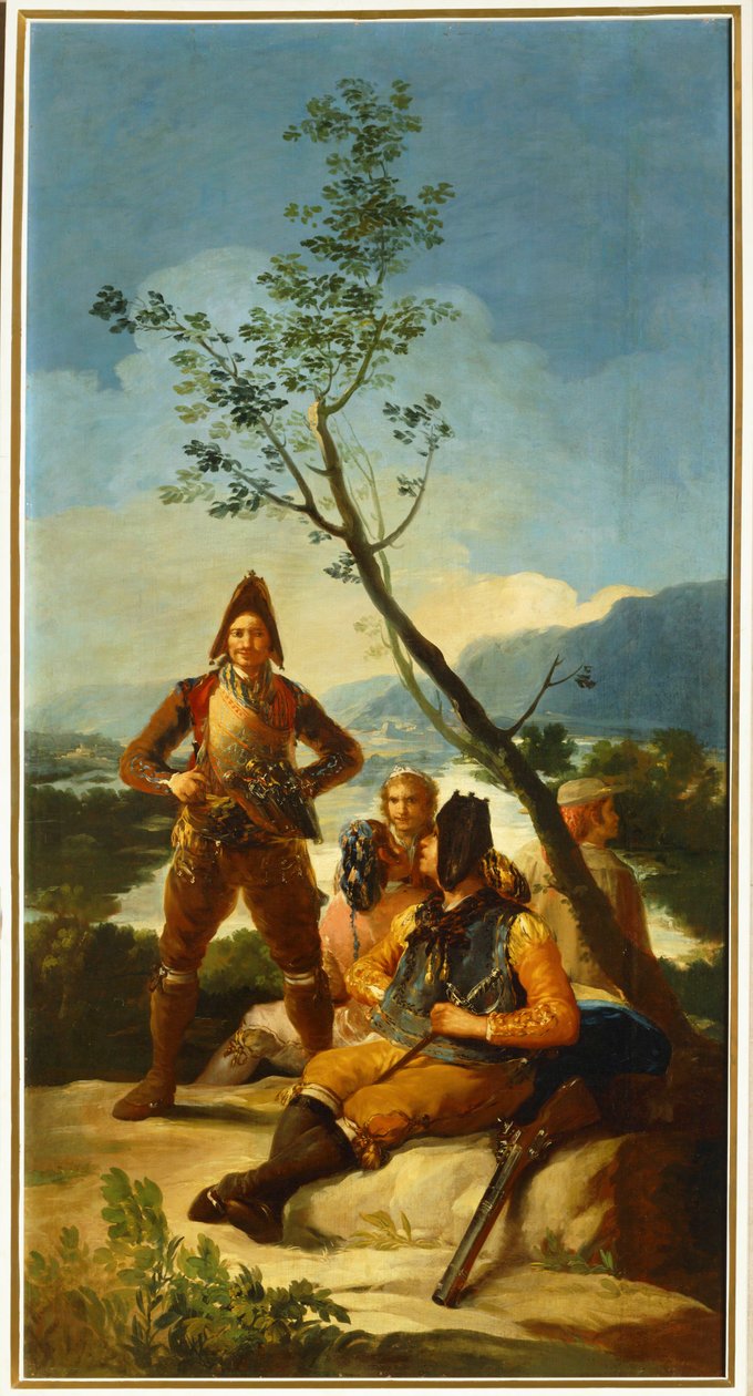 Soldati a guardia delle vie utilizzate per il commercio del tabacco ... (dipinto su tela) da Francisco Jose de Goya y Lucientes