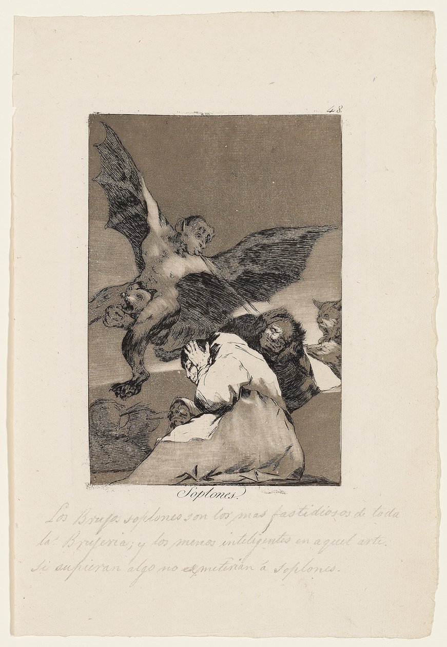 Soplones, tavola da "Los Caprichos" da Francisco de Goya