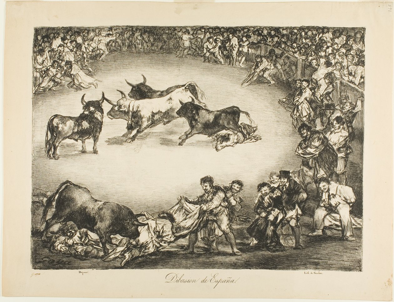 Spettacolo spagnolo, da I tori di Bordeaux da Francisco Jose de Goya y Lucientes
