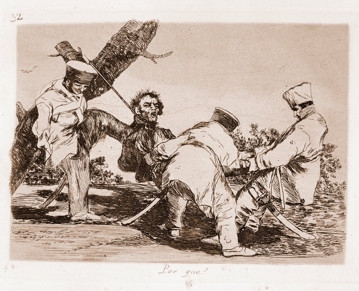 I disastri della guerra: Perché (incisione da disegno preparatorio) da Francisco de Goya