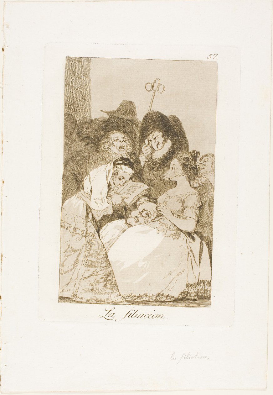 La filiazione, tavola 57 da Los Caprichos da Francisco Jose de Goya y Lucientes