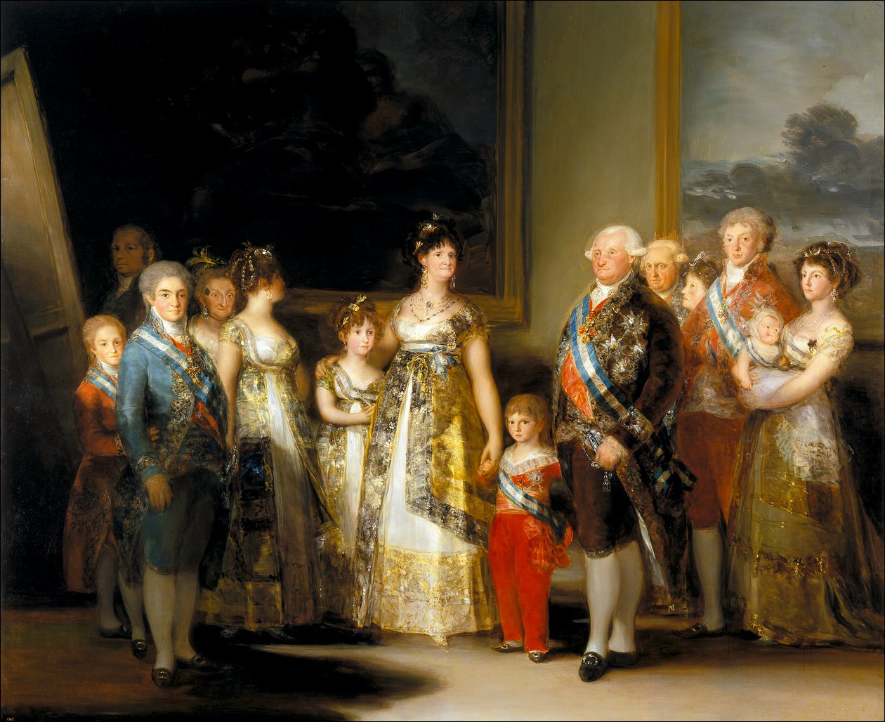 Il re e la regina di Spagna, Carlo IV e Maria Luisa, con la loro famiglia da Francisco de Goya