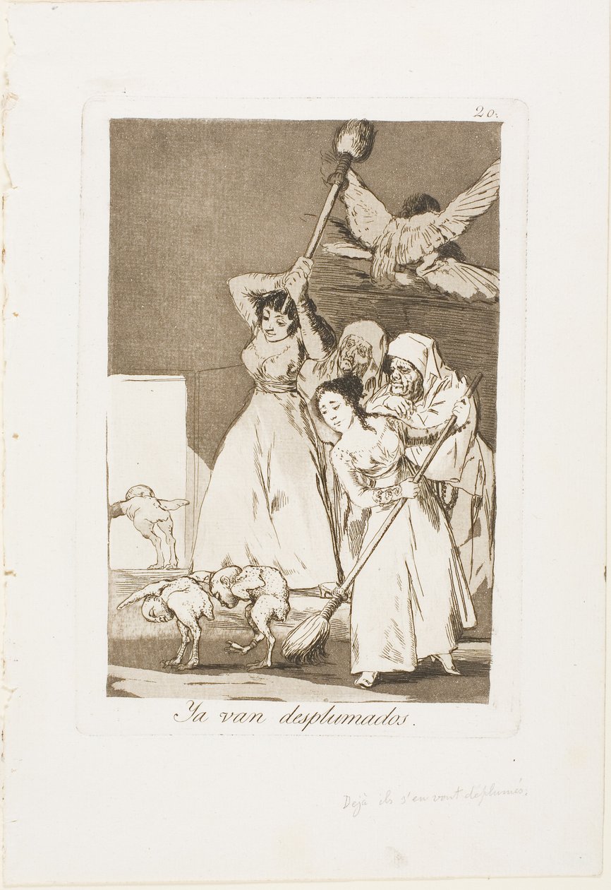 Eccoli spennati, tavola 20 da Los Caprichos da Francisco Jose de Goya y Lucientes