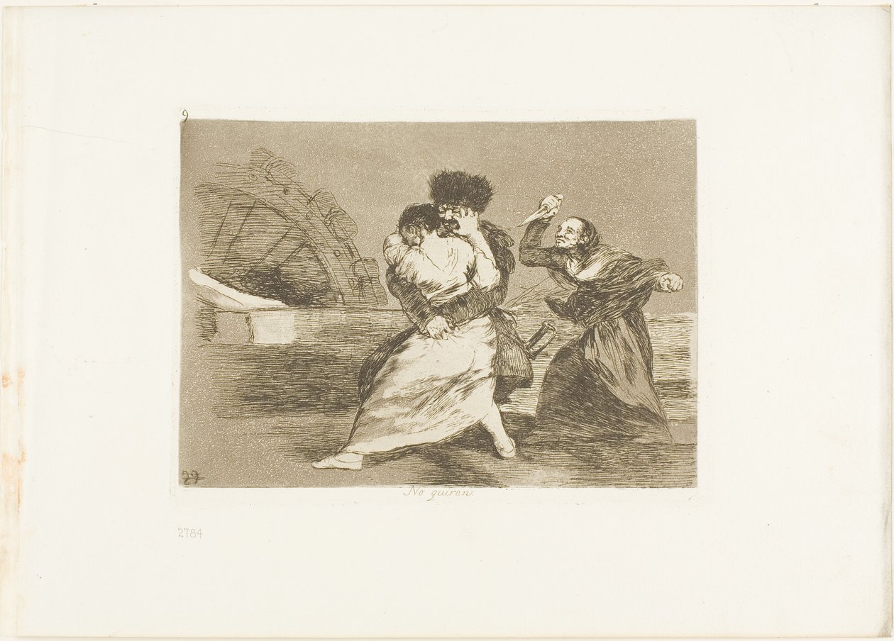 Non gli piace, tavola nove da I disastri della guerra da Francisco Jose de Goya y Lucientes