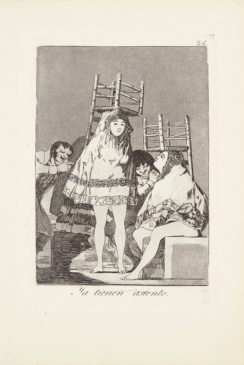 Hanno già un posto (Ya tienen asiento) Tavola 26 da: Los Caprichos da Francisco Jose de Goya y Lucientes