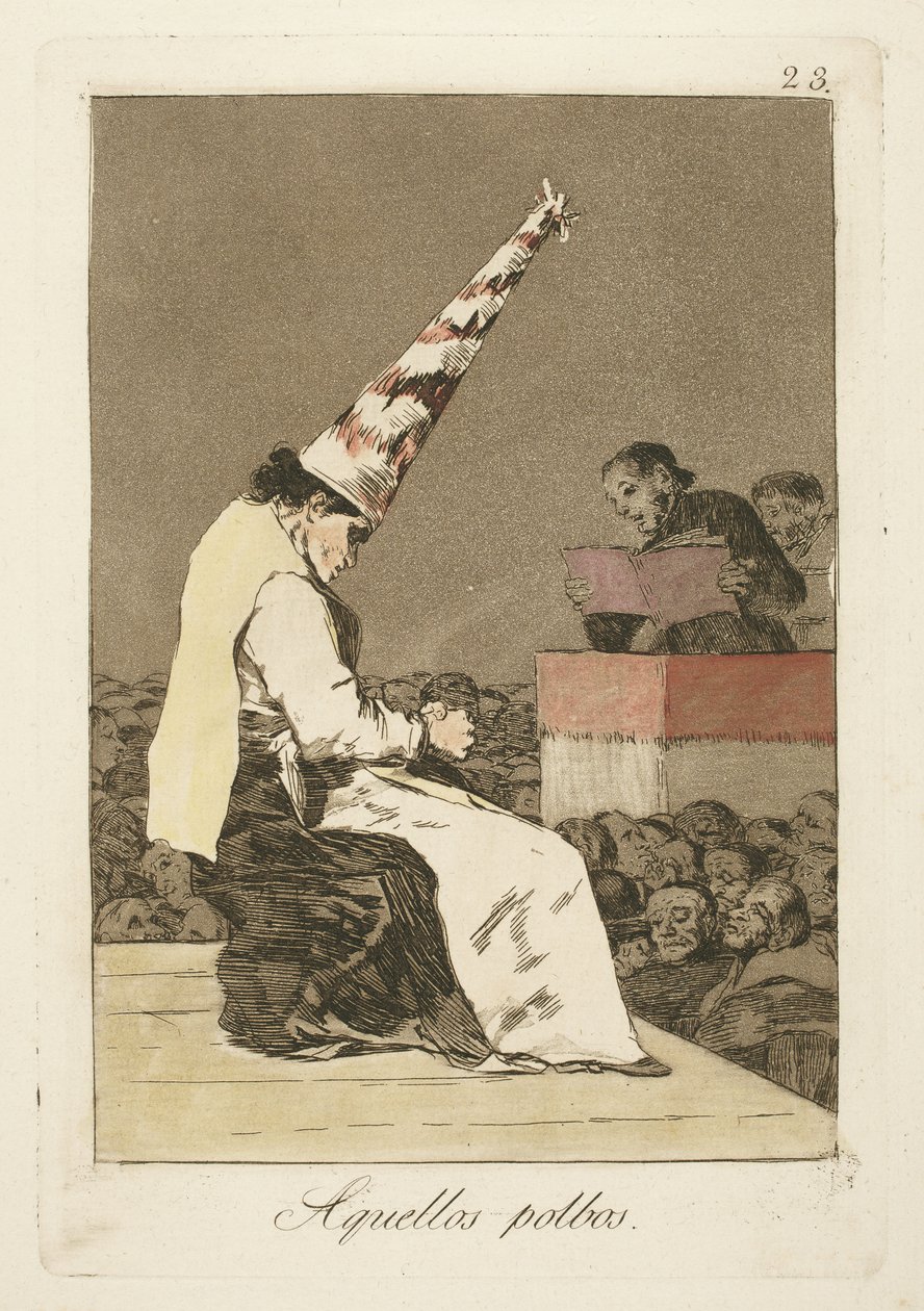 Quelle macchie di polvere, Tavola 23 da "Los Caprichos" da Francisco de Goya